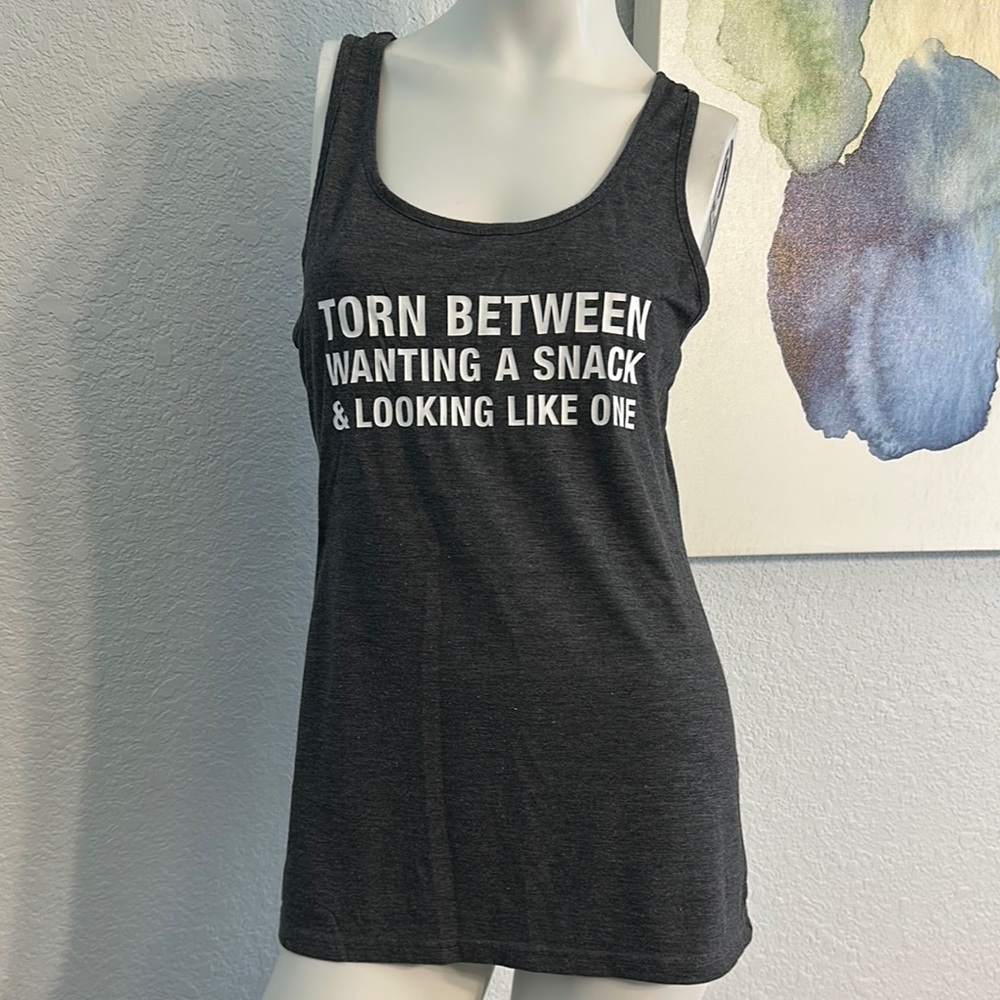 Gray Fitted Tank Top with Scoop Neckline